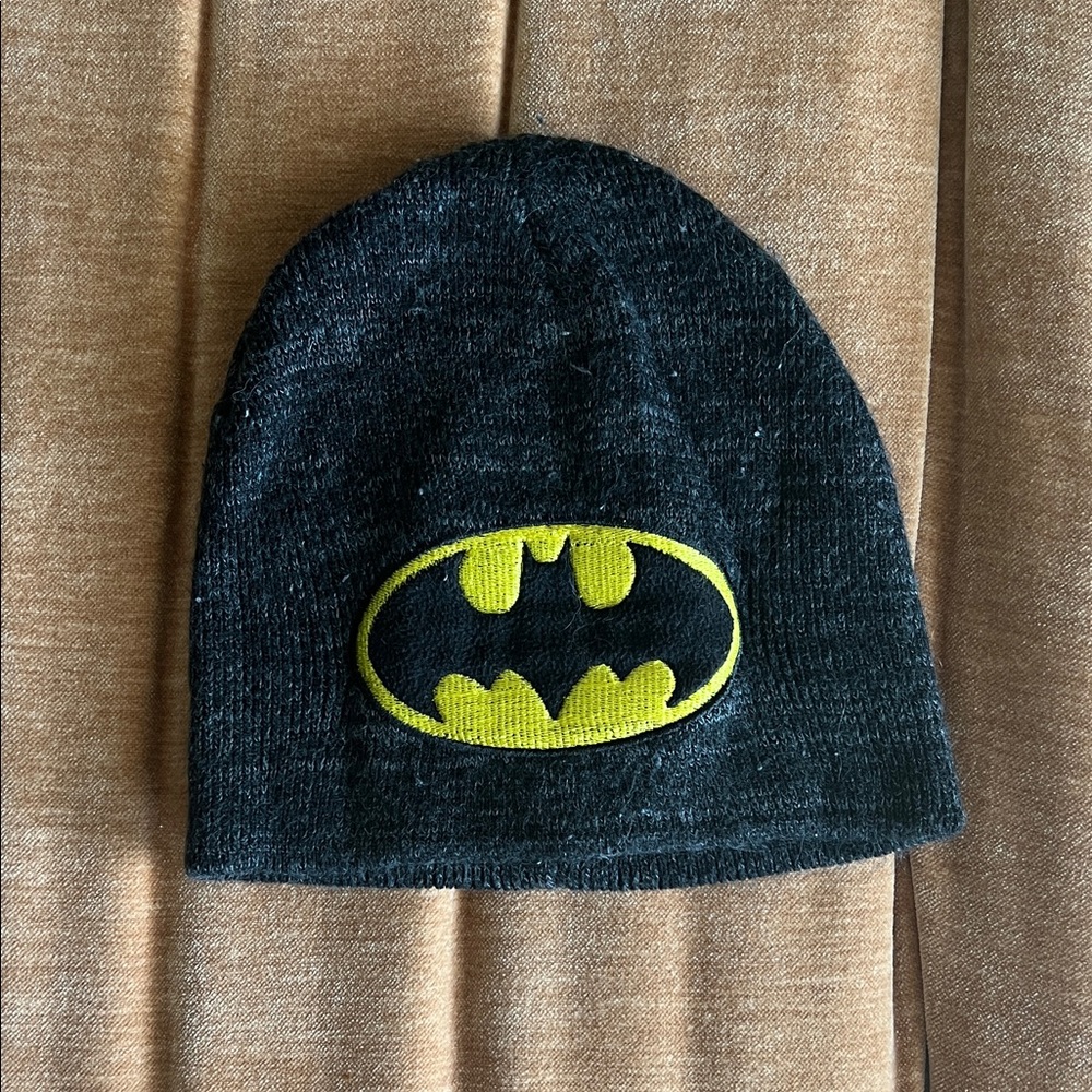 Black Beanie with Yellow Batman Logo